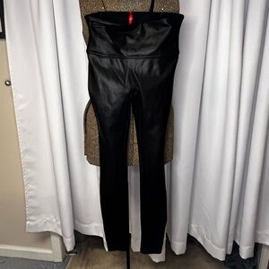 SPANX Black Faux Leather Leggings